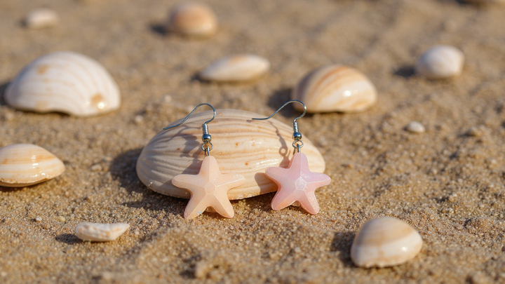 Light Pink Starfish Earrings