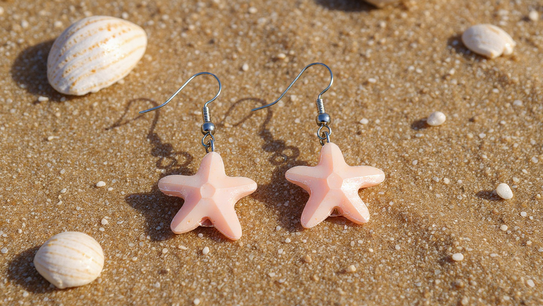 Light Pink Starfish Earrings