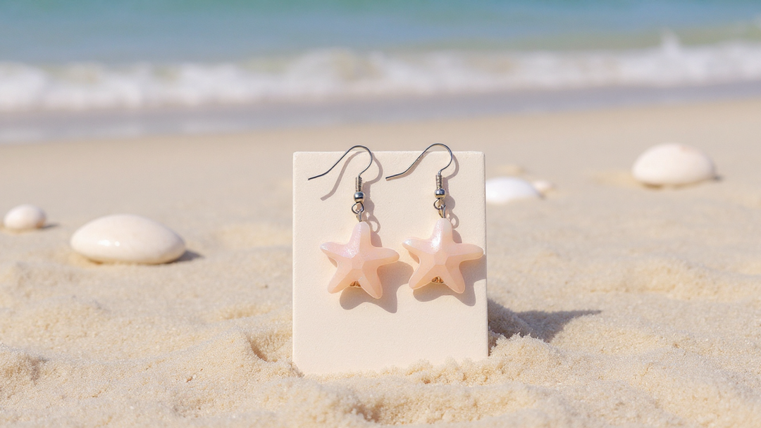 Light Pink Starfish Earrings